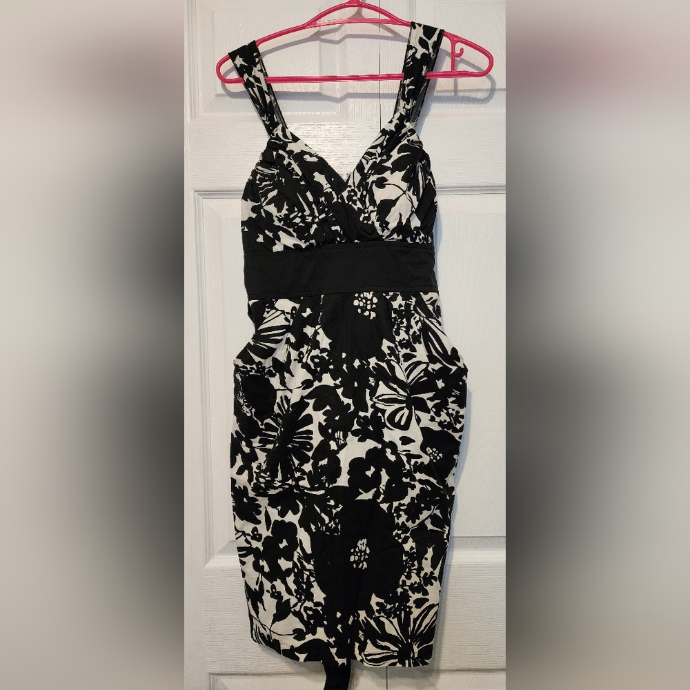 Black and white floral dress - Jessica